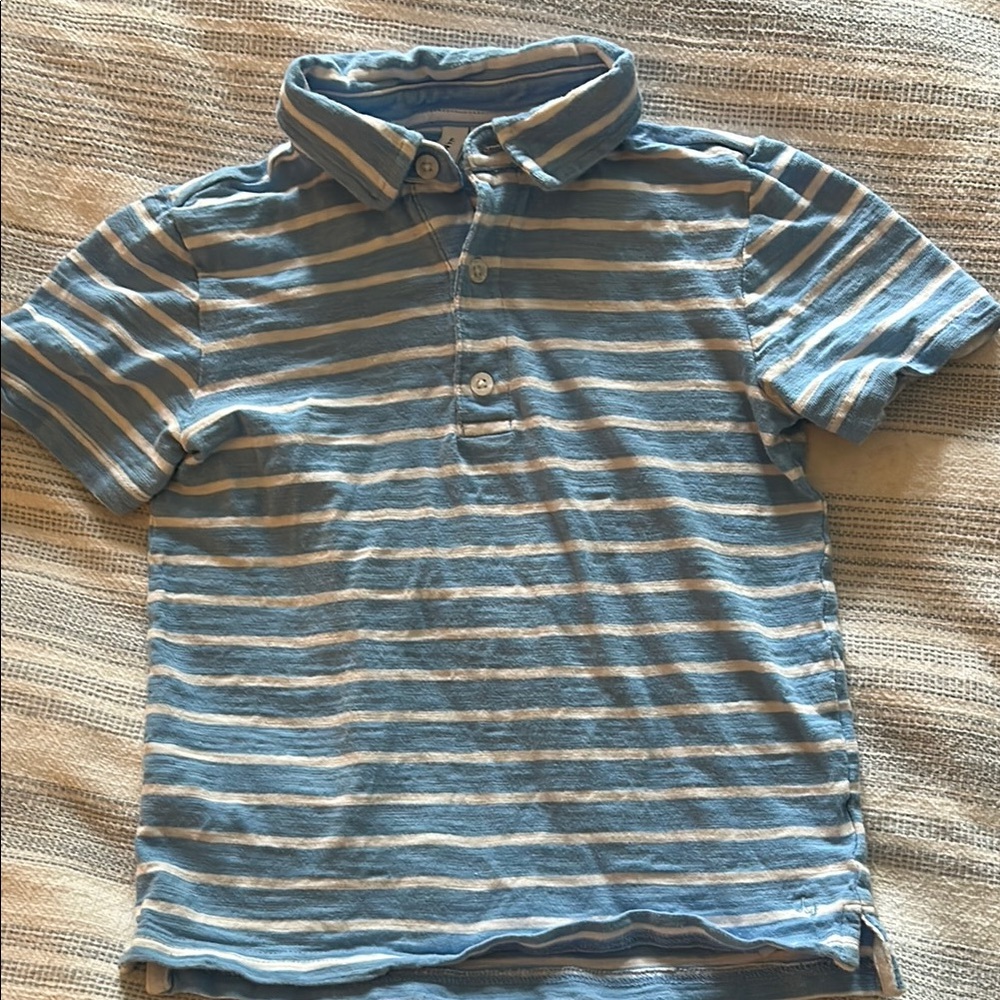 Blue Striped Kids Polo Shirt